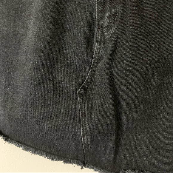 | missguided • faded black distressed tall denim mini shirt | - Picture 8 of 15